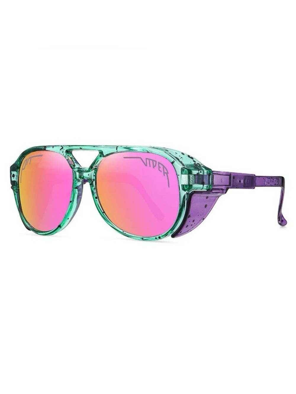 Pit Viper The Exciters Sunglasses - Teal Green & Purple Specks NWOT